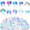 Hicarer 120 Pcs Chakra Natural Stone Beads AB Crystal Beads Charms Butterfly Heart Snowflake Loose Beads Necklace Earrings Crystal Charm Crystal Pendants for DIY Jewelry (Multiple Shape)